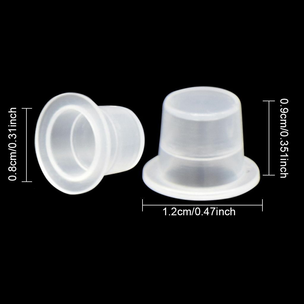 New 100/200/500/1000pcs Plastic Tattoo Ink Cup Cap Pigment Container 2Size