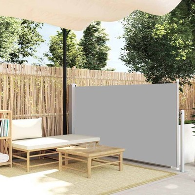 vidaXL Patio Retractable Side Awning 120x500 cm Grey