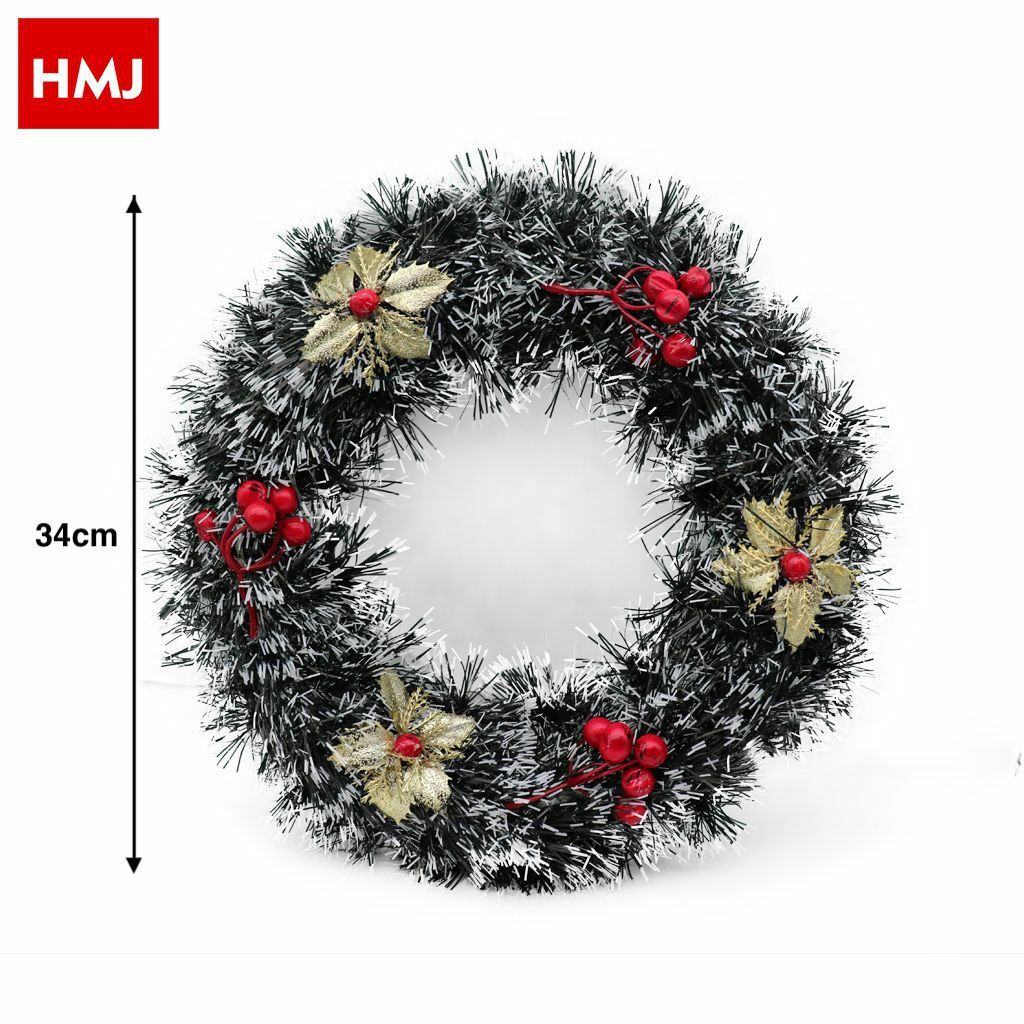 Dietroporta Natalizio Decorativo Tondo Innevato Decorazione Natale 34cm hmj