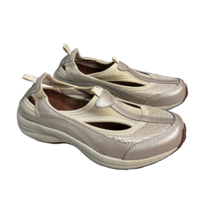 Easy Spirit Womens Wake Up Call Slip On Sneakers Shoes Beige Low