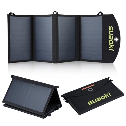 Suaoki 25W Portable Foldable 2*USB Solar Panel Charger Emergency Power Bank