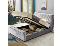 Today Free Delivery Sleigh Ottoman Storage Double Bed Optional Mattress 
