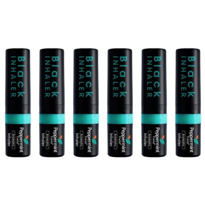Peppermint Field Black Nasal Inhaler, Relieve Nasal Congestion, 2 ml x 6 pcs