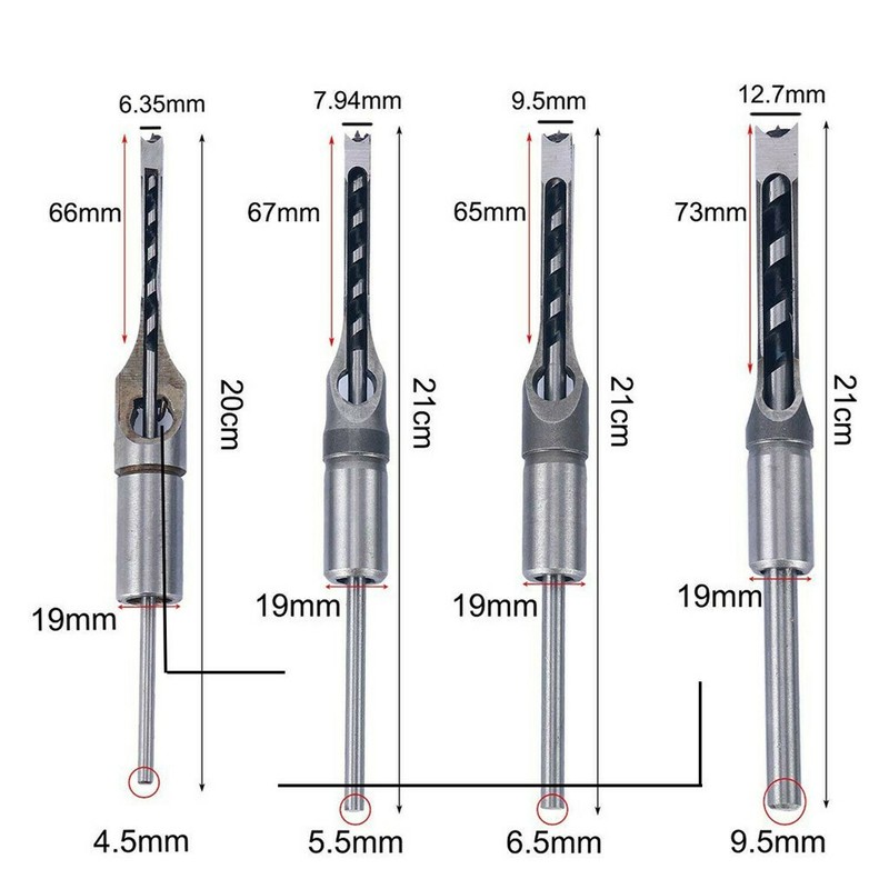 Square Wood Chisel Drill Set Square Mortise Chisel Wood Drill Hole