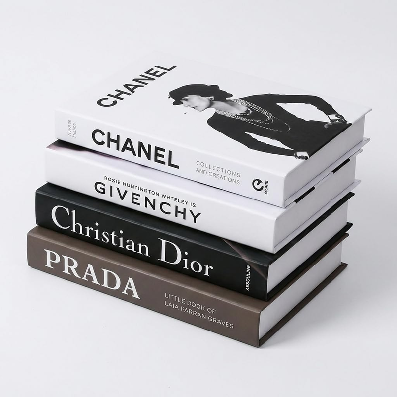 Decorative Books Set of 4 Faux Books, Modern Hardcover Coffee Table Decor