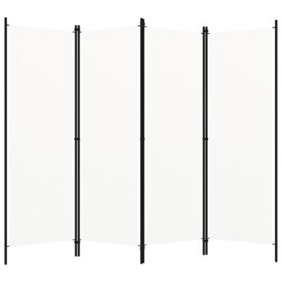 vidaXL 4-Panel Room Divider White 200x180 cm