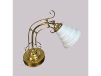 Brass Desk Lamp With Milk Glass Shade
