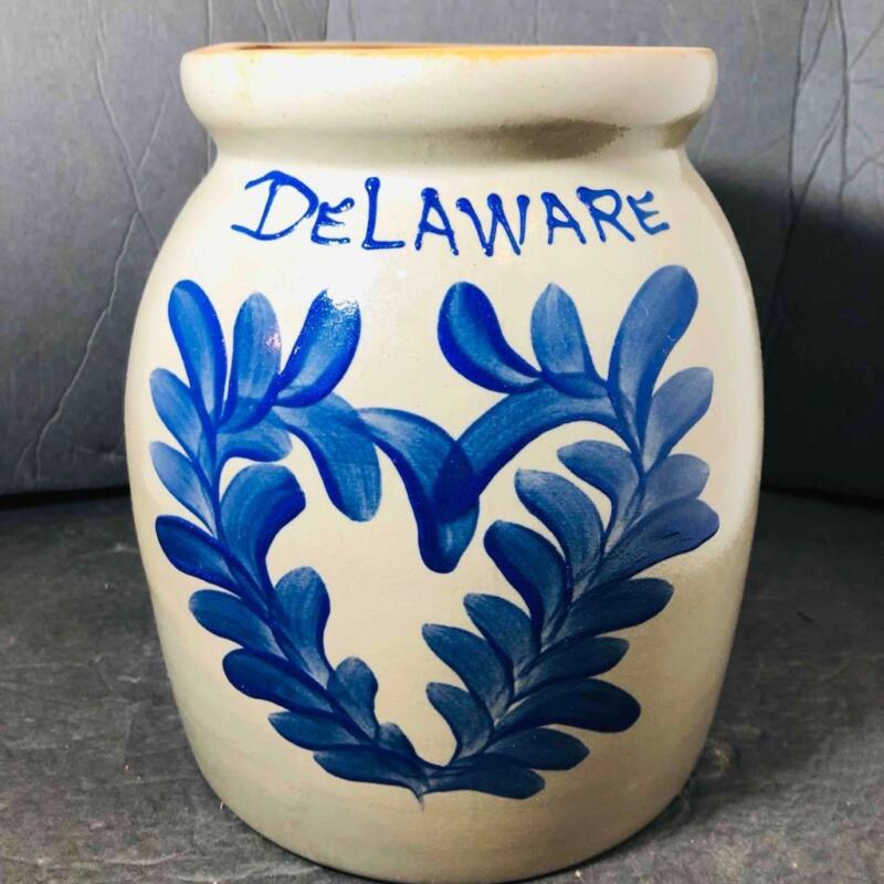 Vintage 1995Beaumont Brothers Pottery BBP Crock Salt Glaze Delaware Heart 6.5X8"