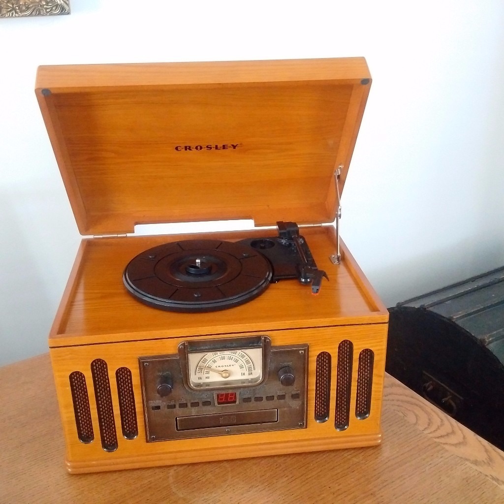 Crosley Wooden Retro Record Player with Radio, CD & Cassette in Rye