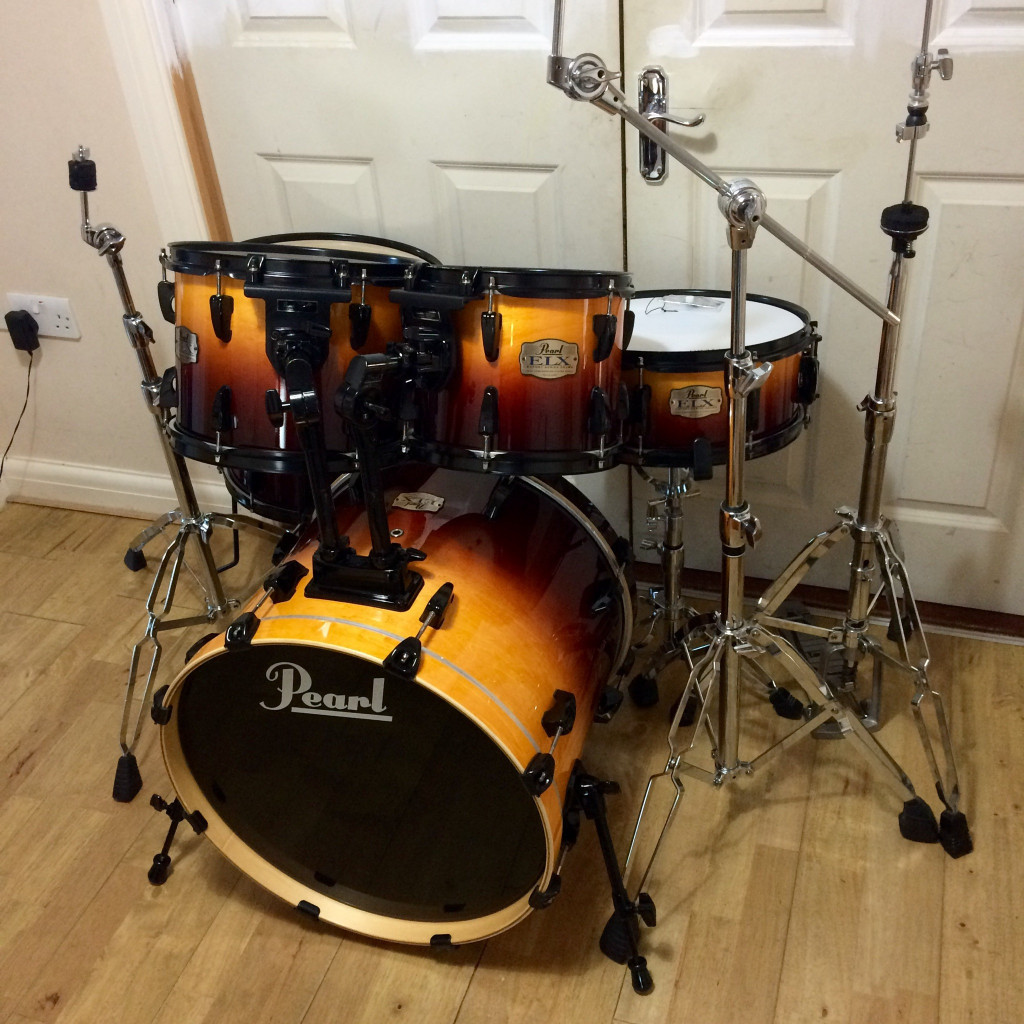 Stunning Fully Refurbished Pearl ELX Drum Kit (Amber Fade) Free Local