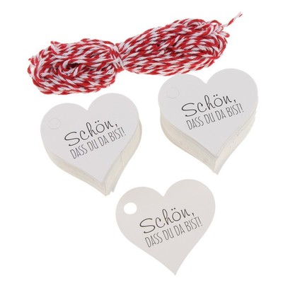 Pack of 100 Shabby Chic Kraft  Tags schoen  du da bist Heart Label Wedding