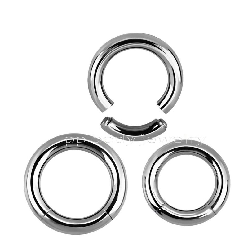 1pc. 8g 316l Surgical Steel Segment Ring Hoop Earring & Septum 1/2" 9/16" 5/8" 