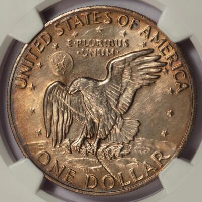 1977 NGC MS65 Struck Thru Reeding Ike Dollar Mint Error ''Nest Building #2'' Wow!