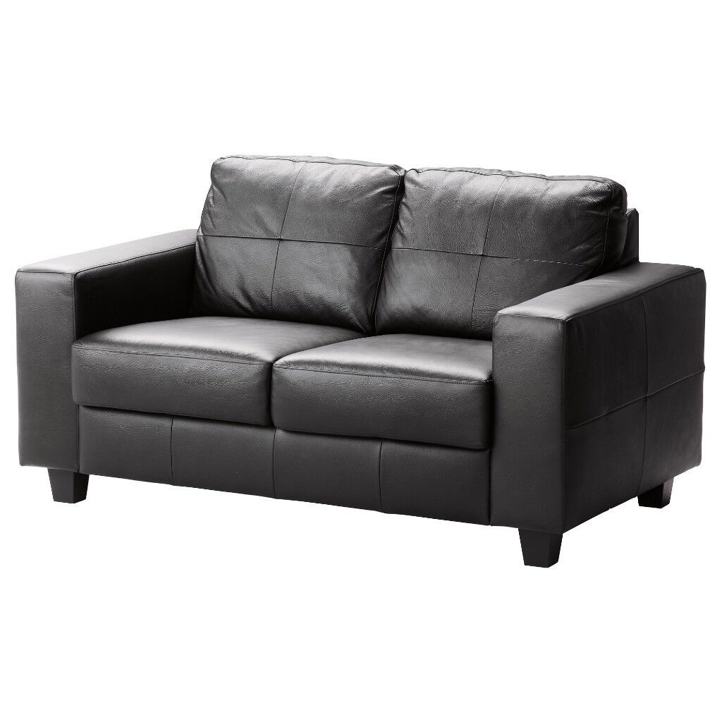  IKEA  leather black 2  seater  sofa  in Gateshead Tyne and 