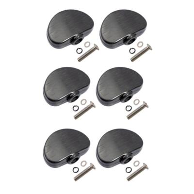 6PCS Electric guitar Instruments tuning Keys DIY Replacement  Knobs Caps Black