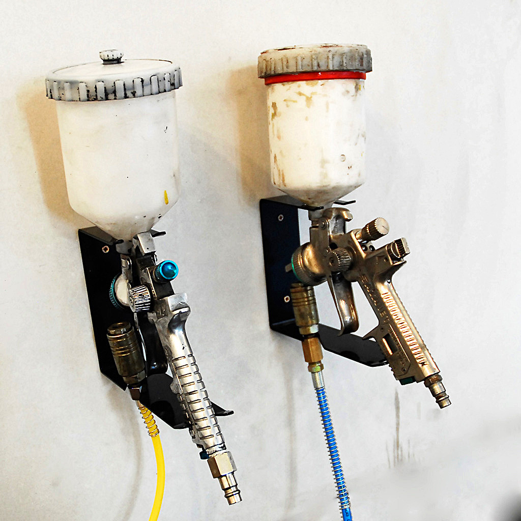 Gravity Feed Spray Gun Spraygun Holder Wall Mounted Steel - Made in the