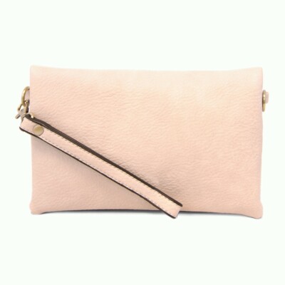 crossbody clutch wallet, barely pink, new, vegan leather, women wallet, cross