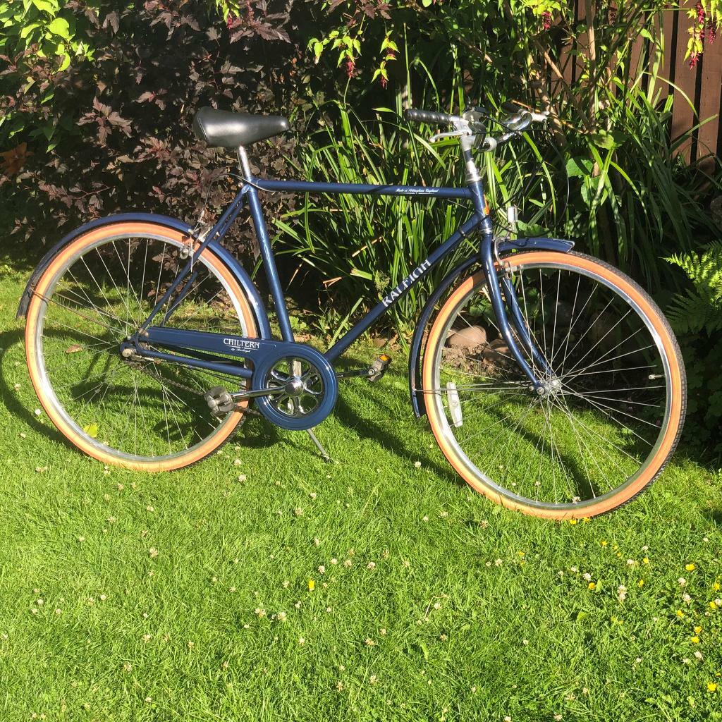 VINTAGE RALEIGH CHILTERN TOWN BIKE BICYCLE 3 SPEED BLUE 21” FRAME 26