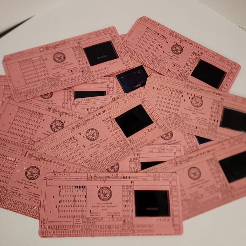 10 pink computer data cards engineering microfiche punch cards 1960s cards