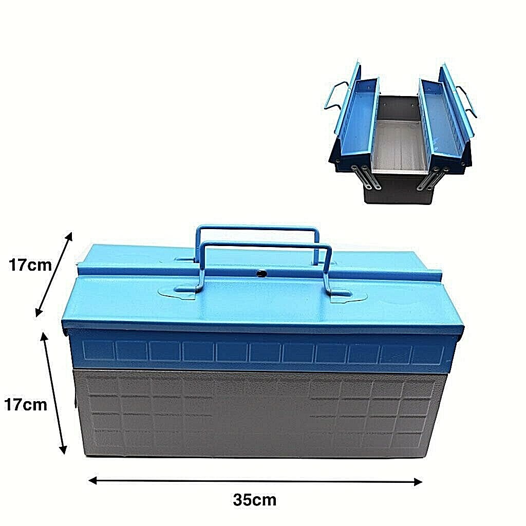 Cassetta Porta Attrezzi Porta Utensili Contenitore in Metallo 2 Scomparti Hmj
