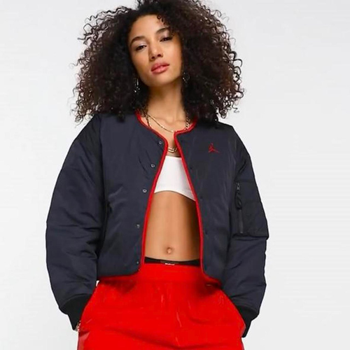 Pre-owned Jordan Reversible Essentials Womens Flight Jacket - Small In Red