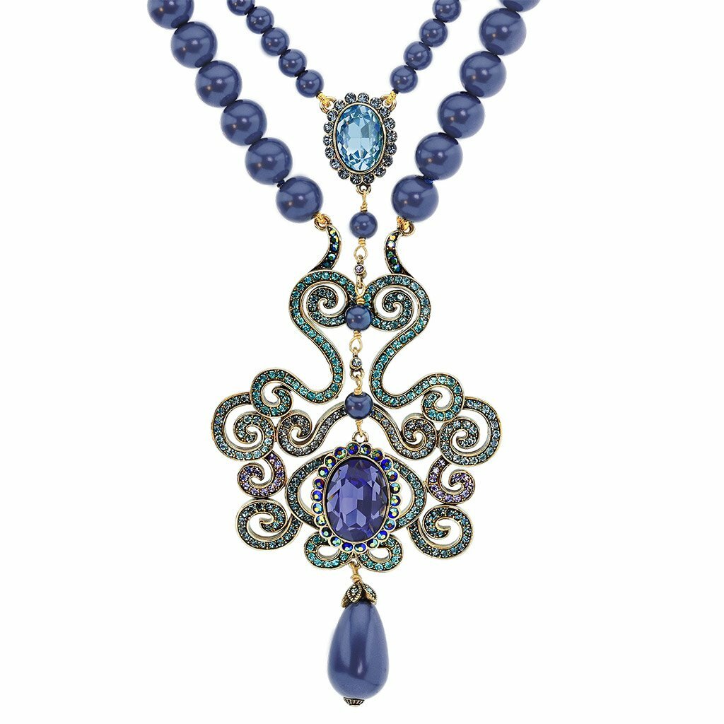 Pre-owned Heidi Daus "dynamic Elegance" Beaded Crystal Necklace