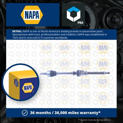 Drive Shaft fits RENAULT KANGOO 1.6 Front Right 2008 on Manual Transmission NAPA