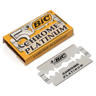100 BIC chrome platinum double edge razor blades