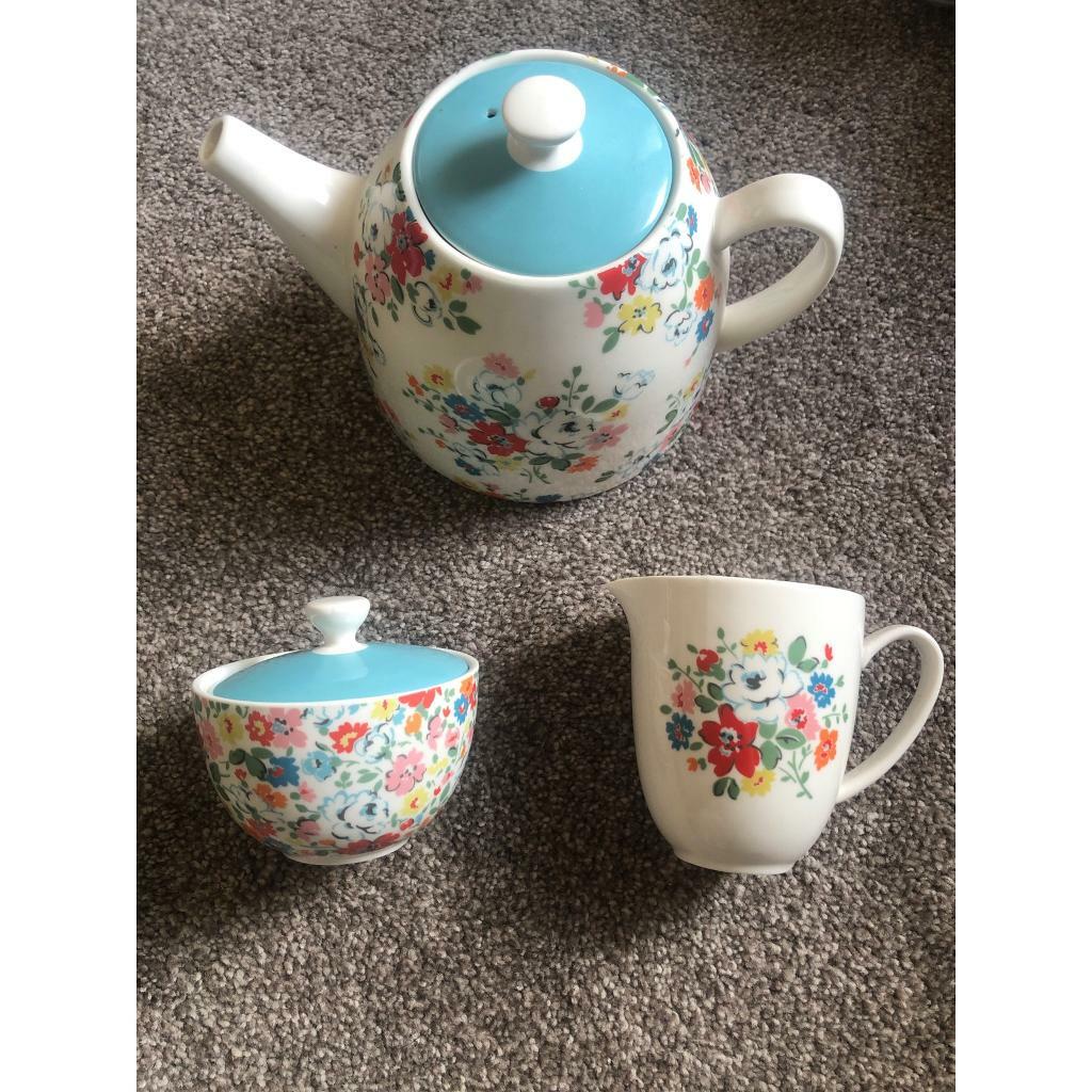 Cath Kidston floral ceramic tea set (includes teapot, sugar bowl and