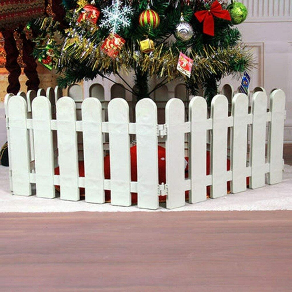 Wood Picket Fence Garden Fencing Lawn Edging Home Yard Christmas Tree
