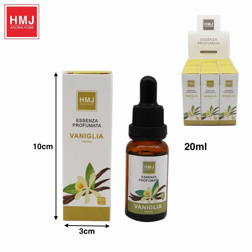 Set 12 Oli Essenziali 20ml Aromaterapia Profumo Ambiente Fragranza Vaniglia hmj