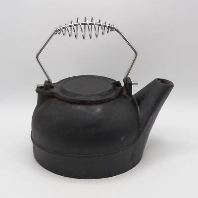 Cast Iron Kettle With Lid Camping Heavy Rustic Decor Wire Handle