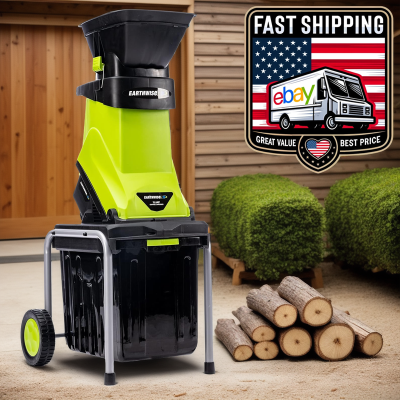 Corded Electric Chipper/Shredder 15-Amp 1.75" Branch Capacity 1.2 Bushel Bin