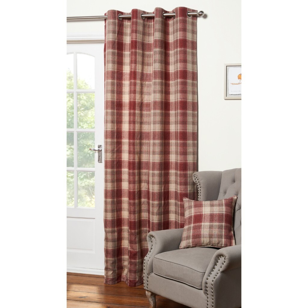 Highbury Check Panel Curtain Red by The Range (6 of) in