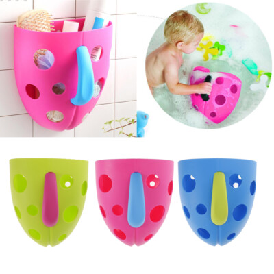 Sucker & Self Hanging Hook Badespielzeug Aufbewahrungsbox Badezimmer Wand Blau