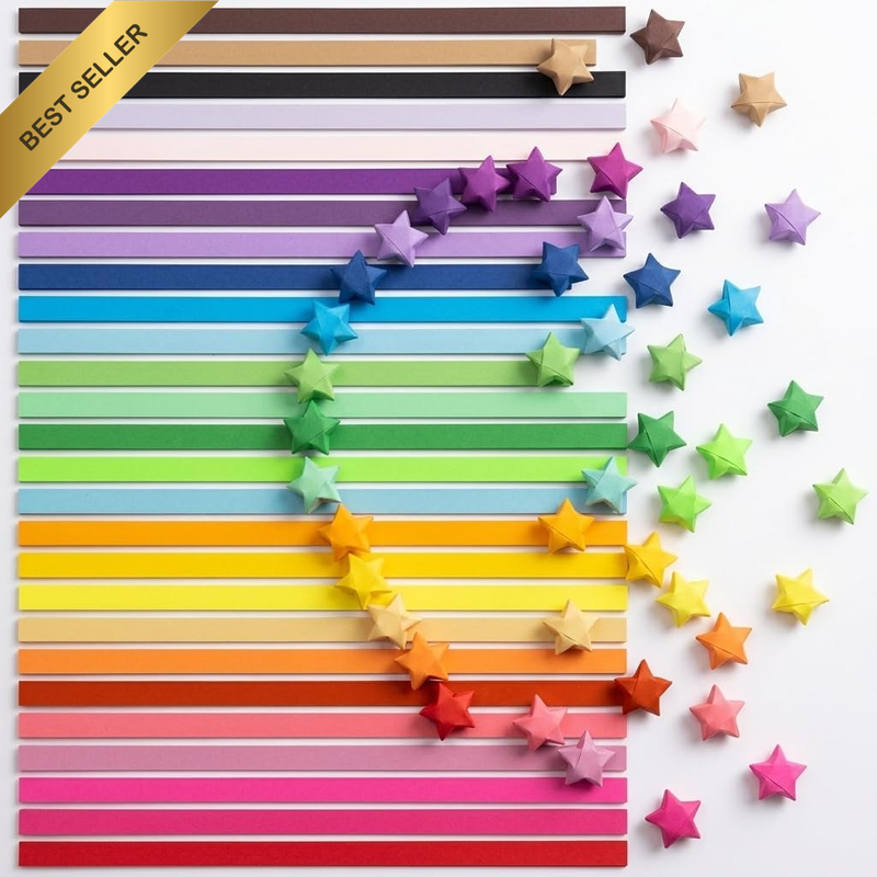 1350 PCS Origami Star Folding Strips, 27 Assorted Shades for Lucky Star Producti