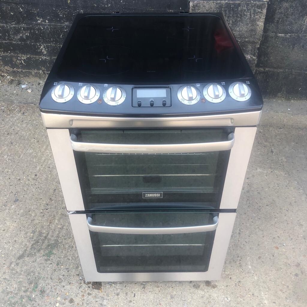 Zanussi ZCV551MXC 55cm Double Electric Cooker in Black/Silver 6977