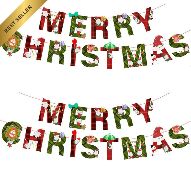 3M Style 1 Christmas Banner Decorations Festive Hanging Holiday Banners Santa Sn