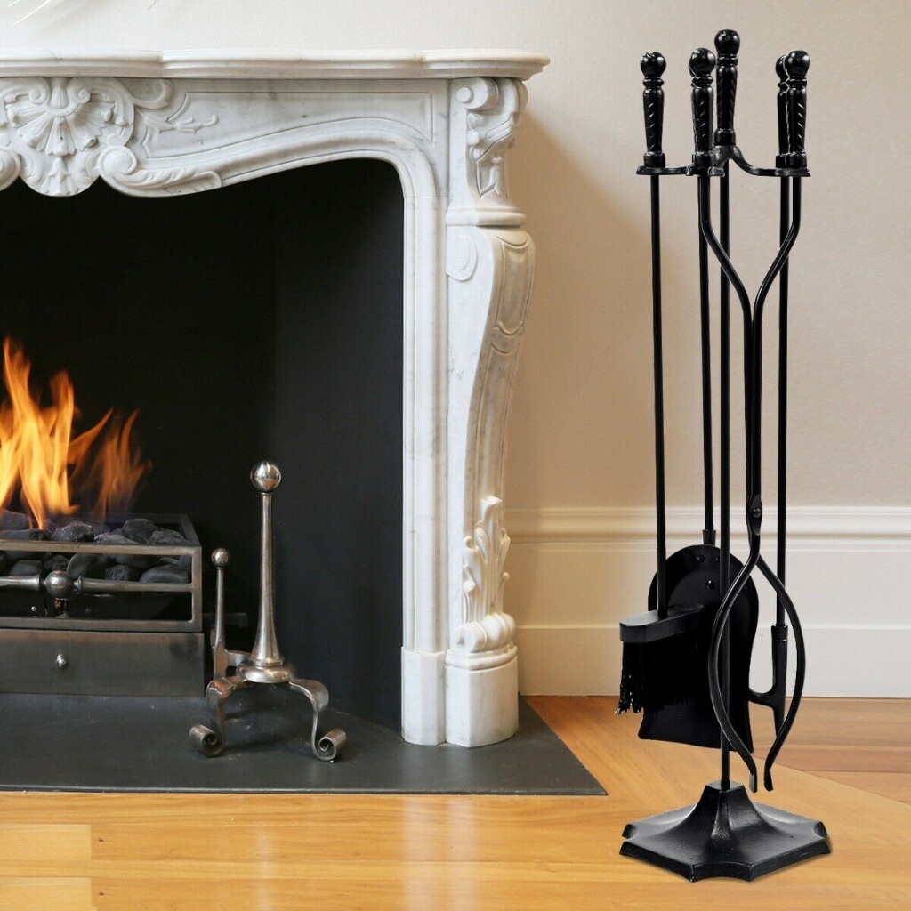 5 PCS Fireplace Tools Set with Stand 69318542 in Ipswich, Suffolk