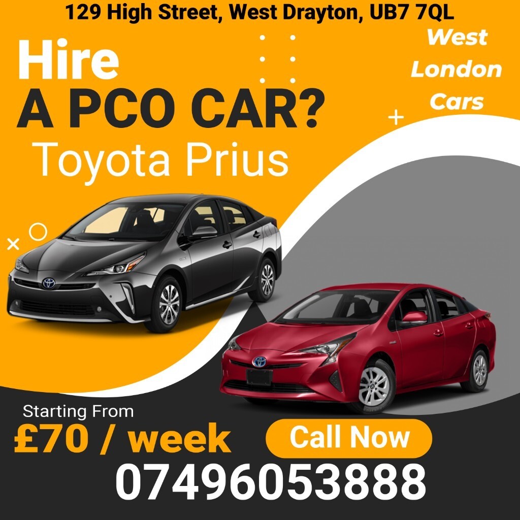 PCO CAR RENT / Private HIRE * TOYOTA PRIUS UBER FREENOW BOLT OLA [ WEST LONDON OFFICE ] in