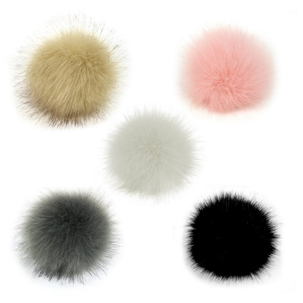 fluffy pom pom beanie hat