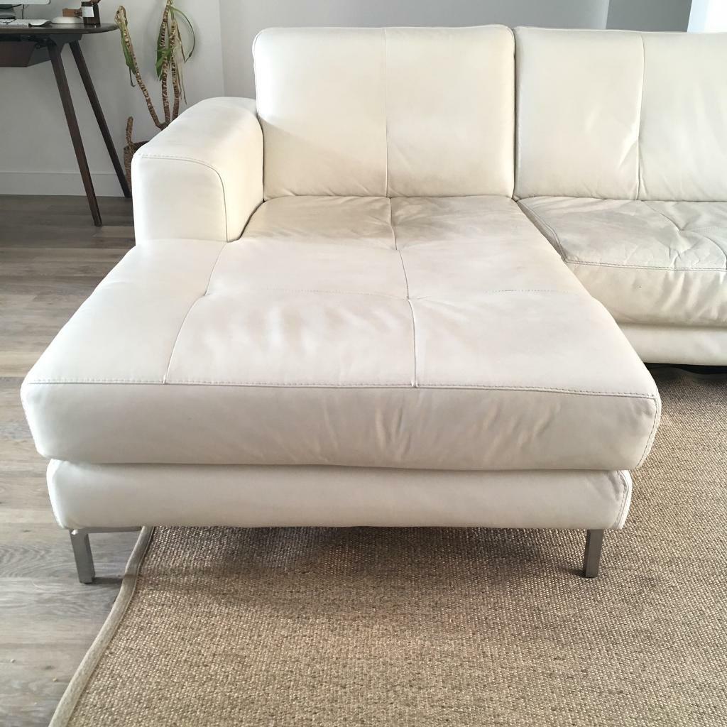 White leather Lshaped sofa in Merriott, Somerset Gumtree