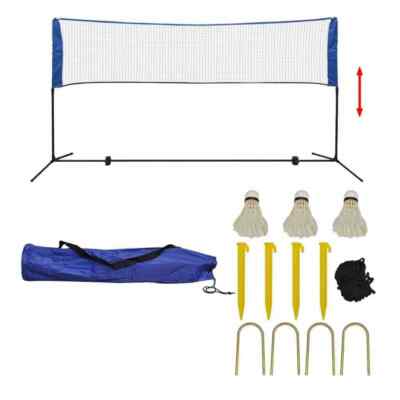 vidaXL Badmintonnetz Set mit 3 Bälle Federballnetz Volleyballnetz 300/500x155 cm