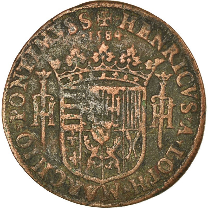 [#860135] France, Jeton, RéGions De France, Lorraine, Henry Ii, 1584, Tb+, Cuivr