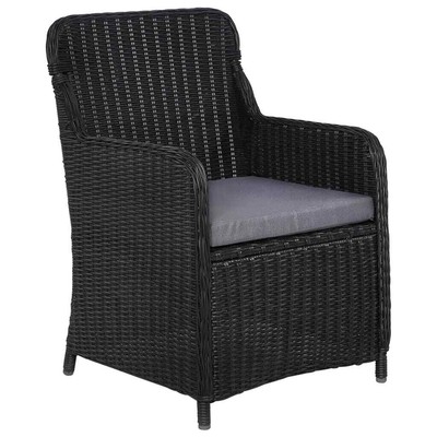 vidaXL 2x Gartenstuhl mit Polster Poly Rattan Gartensessel Sessel Stuhl Stühle