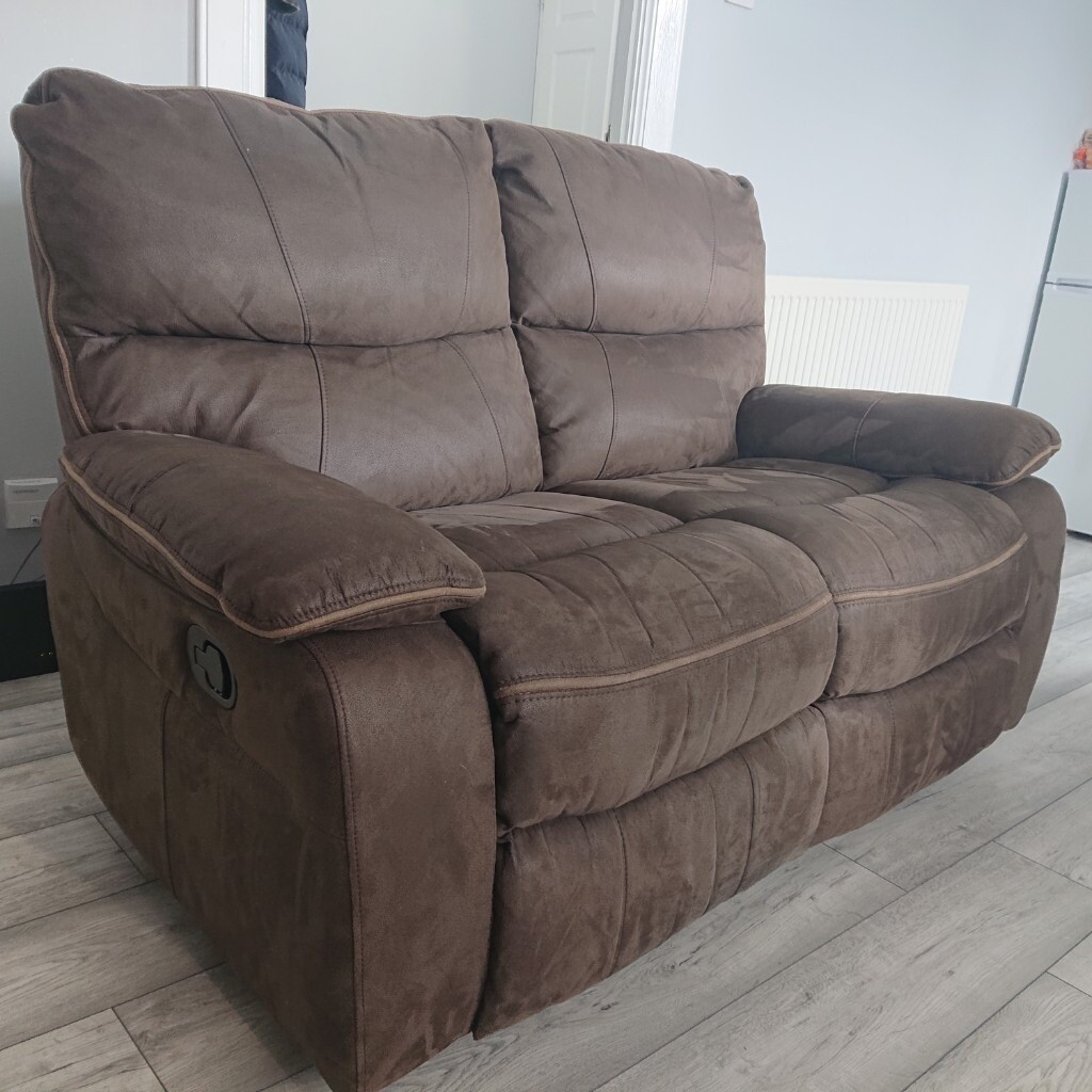 DFS 2 seater recliner sofa in dark brown in Bellshill, North