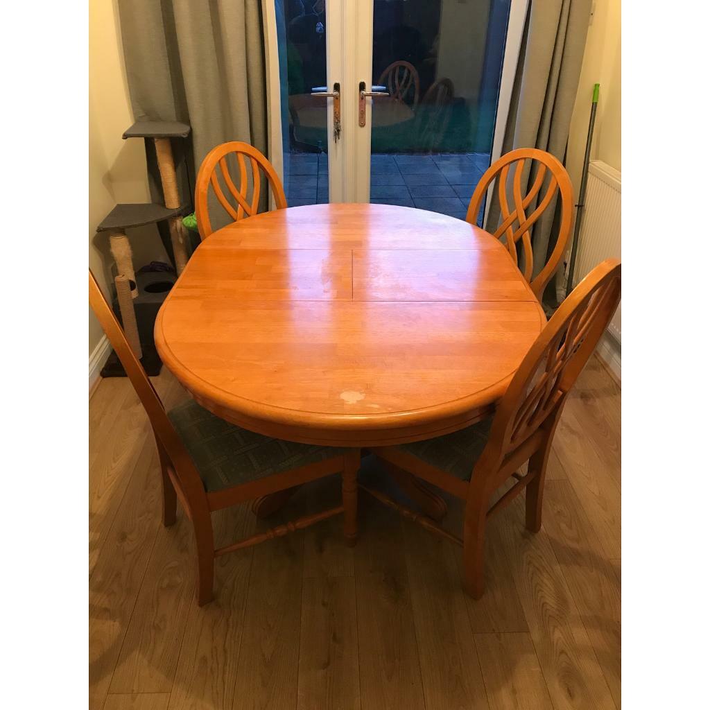 Wooden Dining Table - 6 chairs and extendable | in Preston, Lancashire