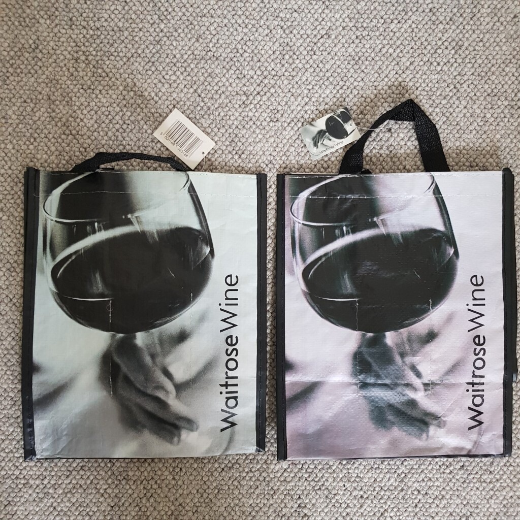 18 unused Waitrose collapsible reusable sturdy plastic wine carrier