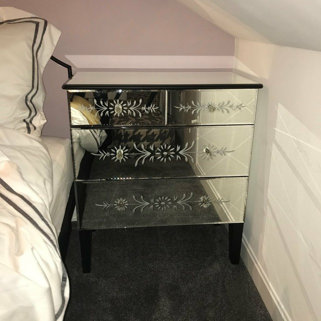 Laura Ashley Vintage Style Venetian Mirrored Glass Chest Of