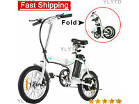 16" Folding Electric Bike City Commuter Mini Mountain Bicycle 250W 36V E-Bike US